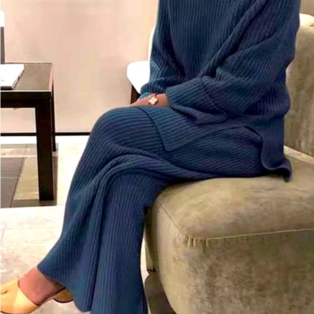 Vintage Casual Crew Neck Pantsuit